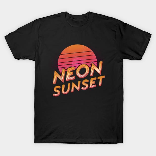 Neon Sunset Vibes T-Shirt by weirdboy